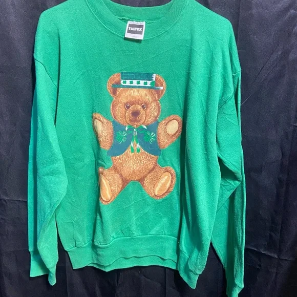 Vintage Irish Teddy Bear Crewneck Sweatshirt - Picture 1 of 4